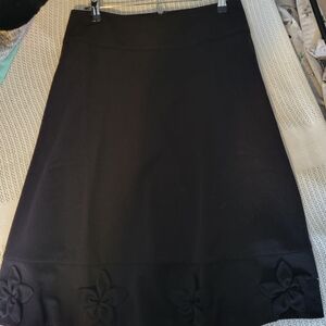 East 5th Black A-Line Skirt with Floral Detail